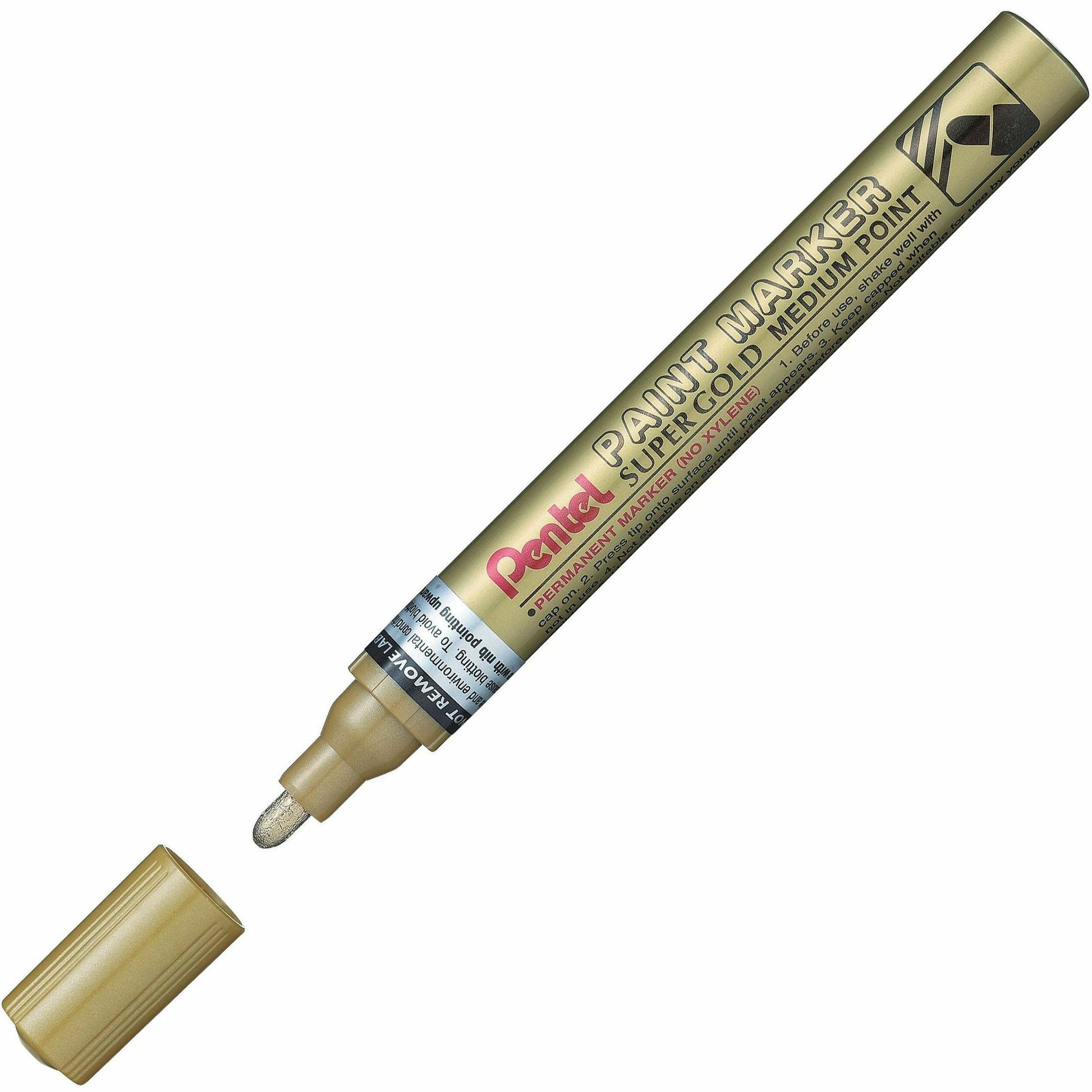 Pentel Paint Marker, Medium Point, Bullet Tip, Gold Ink