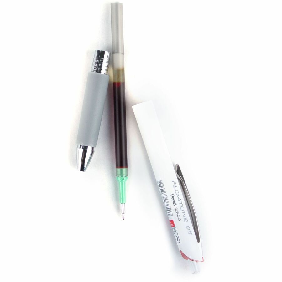 Refills for Pentel Floatune, Advanced Rollerball Retractable Pen, 0.5mm Tip, Red Ink - ZRN5-B
