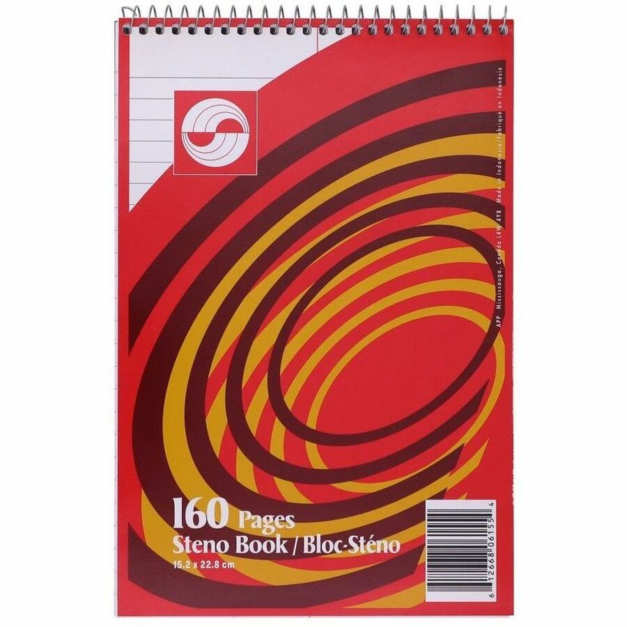 APP Coil Steno Book, Ruled, 6"x9" , 160pg