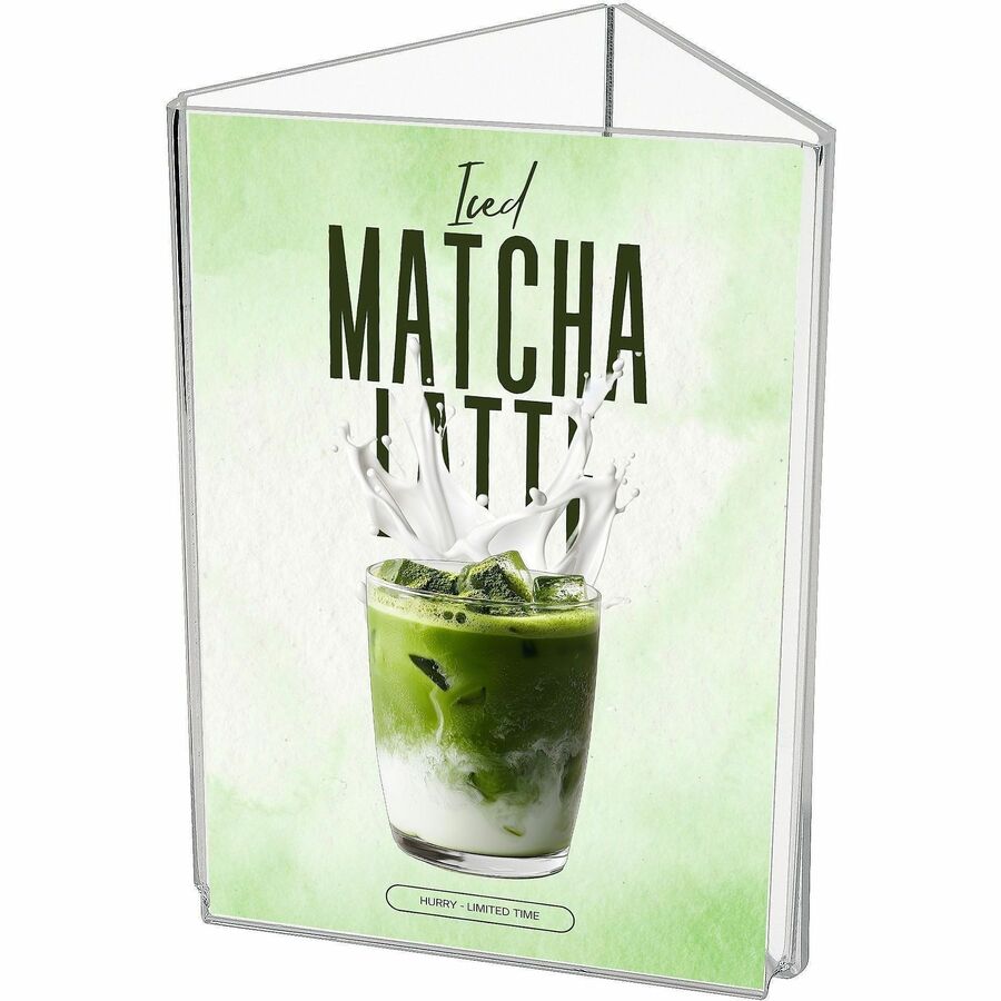 Deflecto 3-Sided Sign/Menu Holder - 4444
