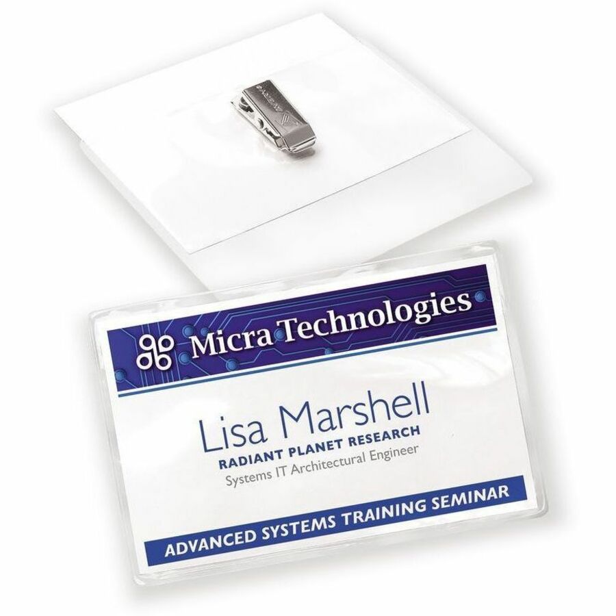 Avery® Garment Friendly Clip Style Name Badge Kitfor Laser and Inkjet Printers - 74461-NVXC