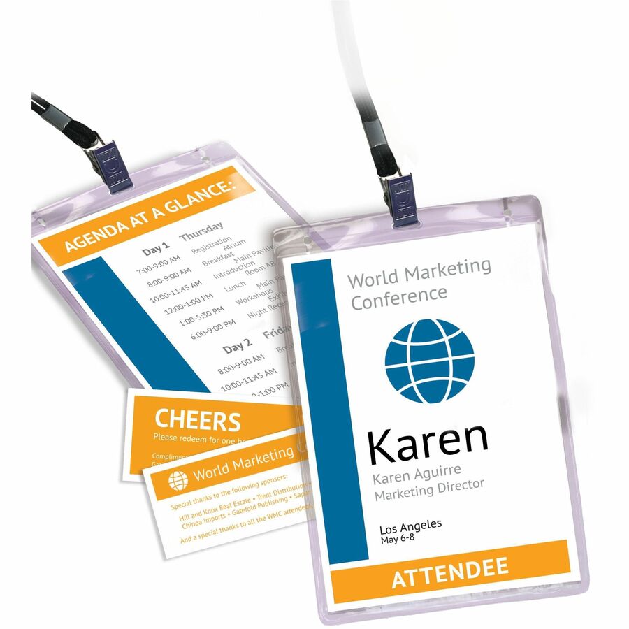 Avery® Vertical Name Badges with Tickets Kit for Laser and Inkjet Printers, 4-1/4" x 6" - 8521-NVXC