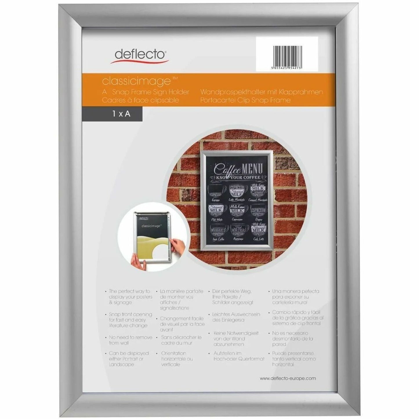 Deflecto Wall Mount Snap Frames