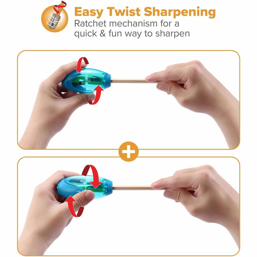 Bostitch Twist-n-Sharp Duo Pencil Sharpener, Assorted Colors - PS2-ASST