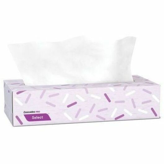 Cascades PRO Select Flat Box Facial Tissue, 2-Ply, White, 100 sheets, 30 boxes/pack - F950-NVXC