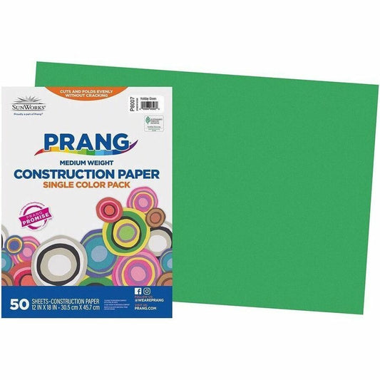 Prang Construction Paper, Holiday Green, 12" x 18" , 50 Sheets