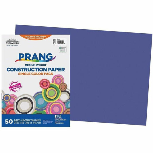 Prang Construction Paper, Blue, 12" x 18" , 50 Sheets