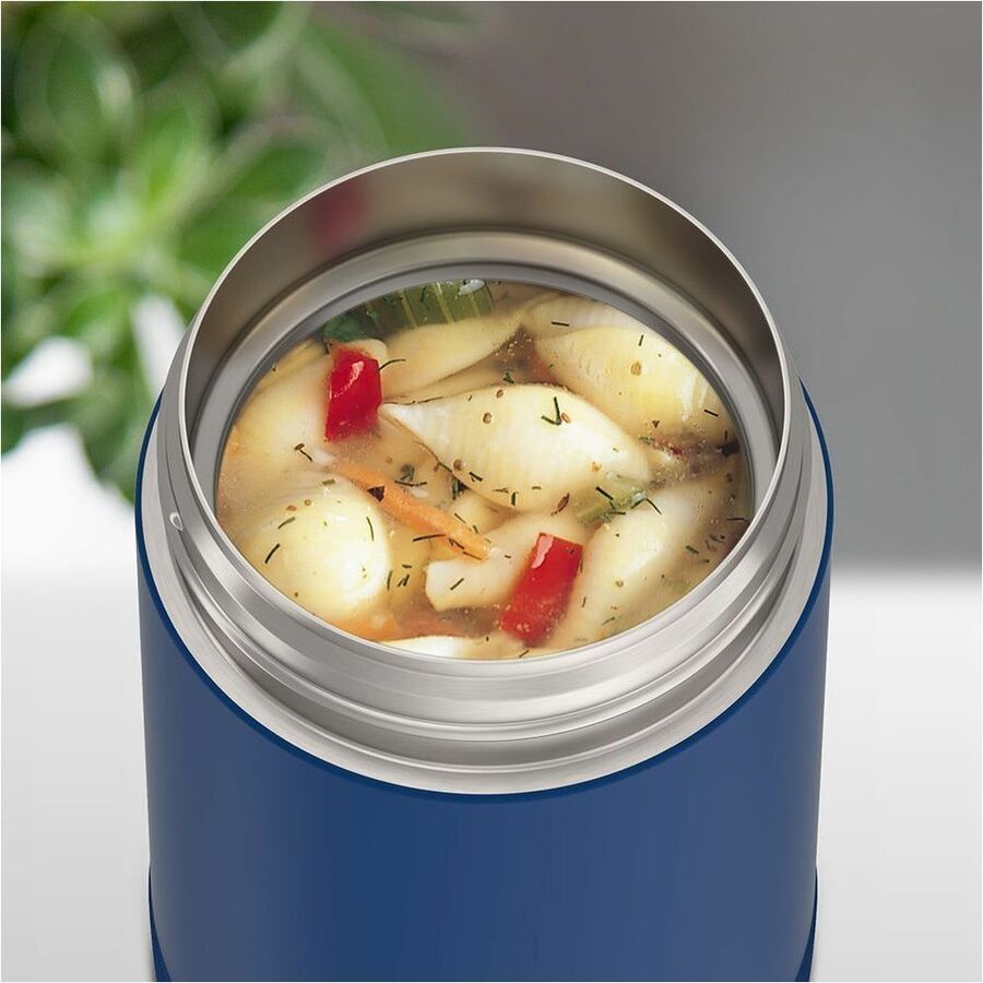 Thermos Navy Stainless Steel FUNtainer Food Jar w/ Folding Spoon 470mL - F31104NY6