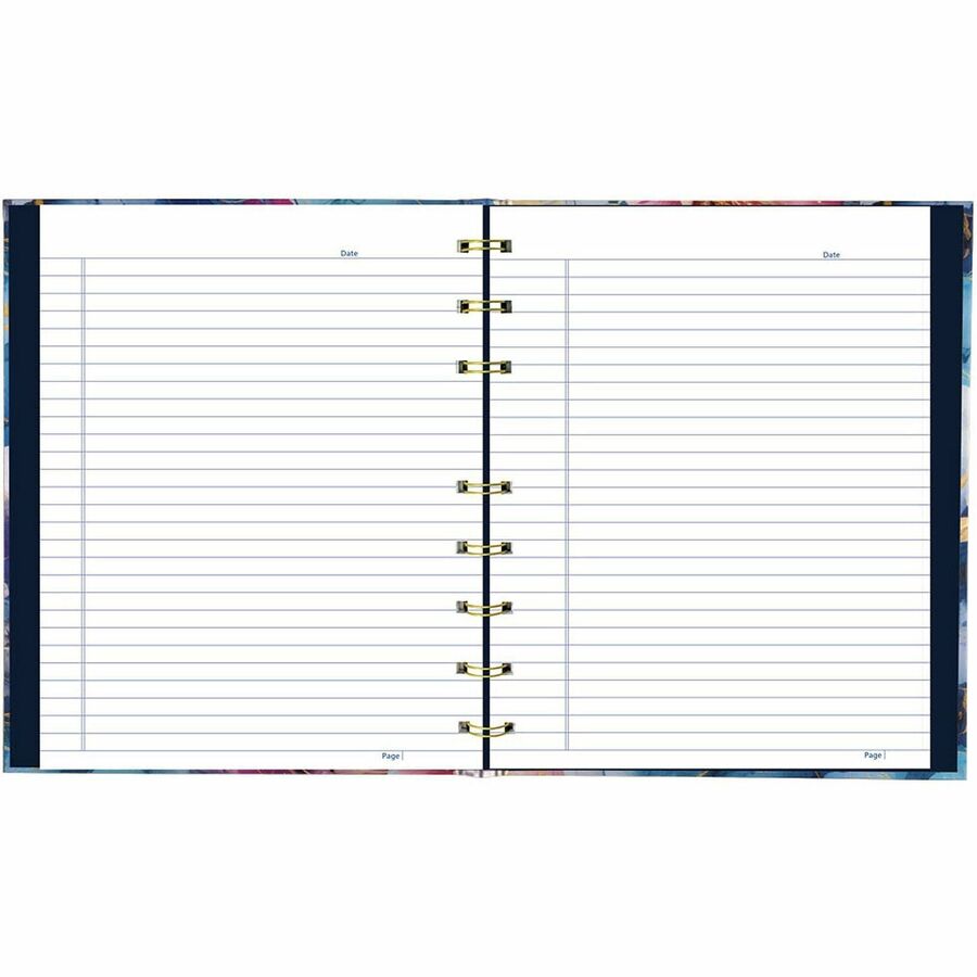 Blueline NotePro Notebook, Fashion Collection, Hard Cover, Twin-Wire Binding, 192 Pages, 9-1/4" x 7-1/4" , FSC Certified, Recycled Paper, Midnight Floral - A9C02