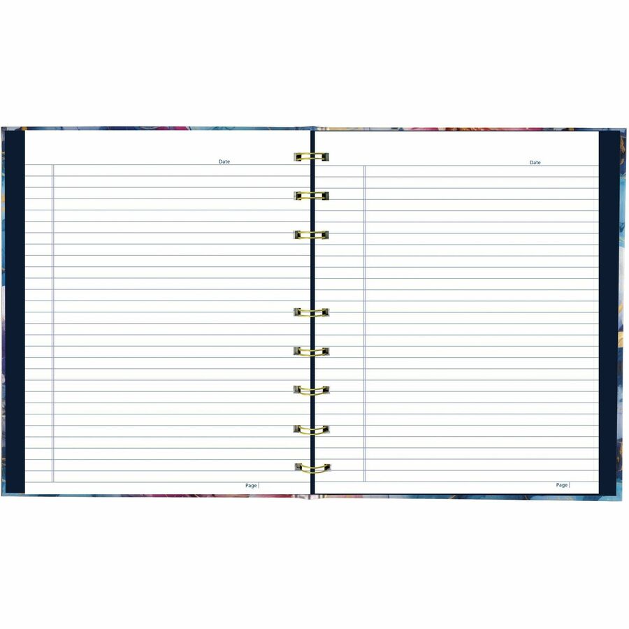 Blueline NotePro Notebook, Fashion Collection, Hard Cover, Twin-Wire Binding, 192 Pages, 9-1/4" x 7-1/4" , FSC Certified, Recycled Paper, Midnight Floral - A9C02