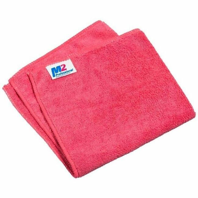 M2 Professional Sani-Pro Microfiber Cloths - 16"x16" - 300gsm - Red