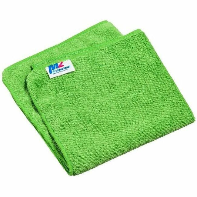 M2 Professional Sani-Pro Microfiber Cloths - 16"x16" - 300gsm - Green
