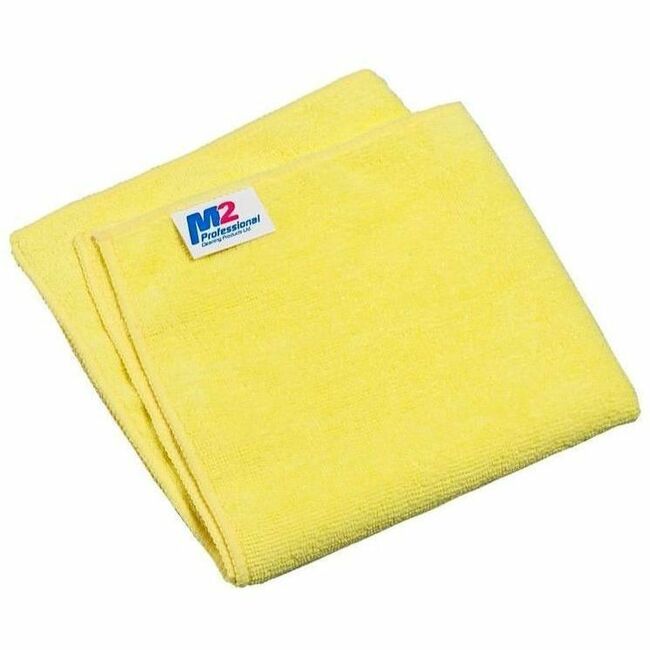 M2 Professional 2-Pack Microfiber Cloths - 14" x 14" - Yellow