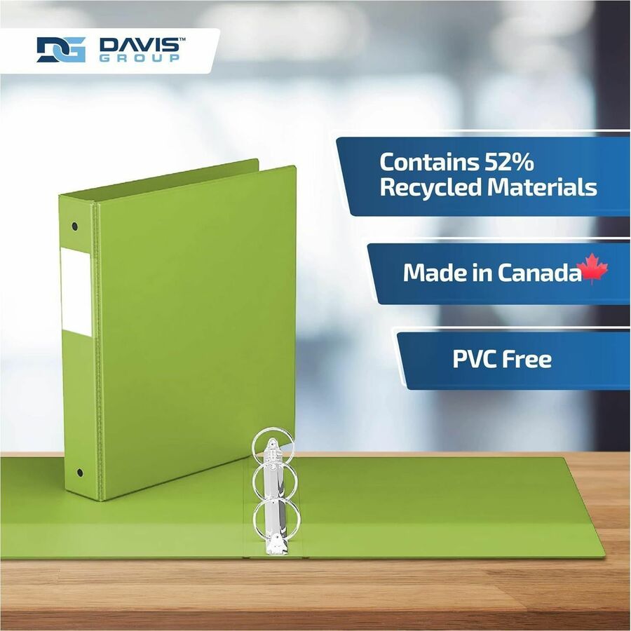 Davis Group Premium Economy, Round Ring, Binder, (Lime Green, 1.5") - 2312-24