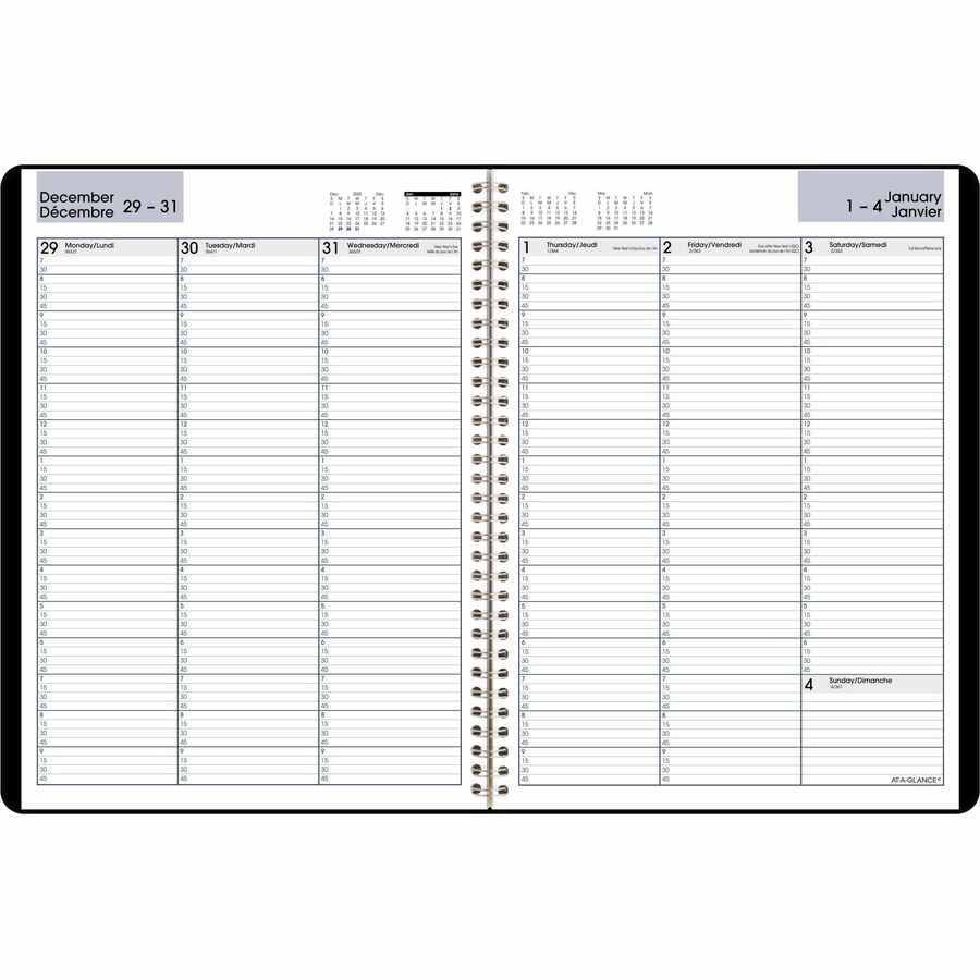 At-A-Glance Dayminder Weekly Planner, 11" x 8" , Bilingual, Black - GF5200026