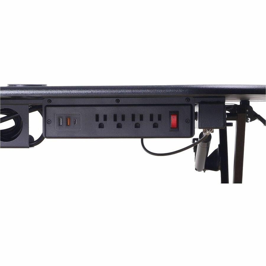 Rocelco Corner Adjustable Desk Riser with 4AC+2USB & 1 USB-C Outlets - R CADRB-46-ACUSB