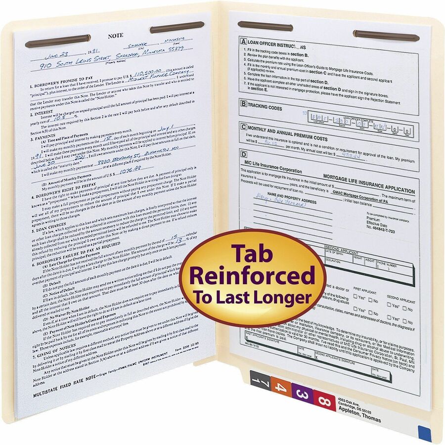 Smead Straight Tab Cut Legal Recycled Fastener Folder - 37115