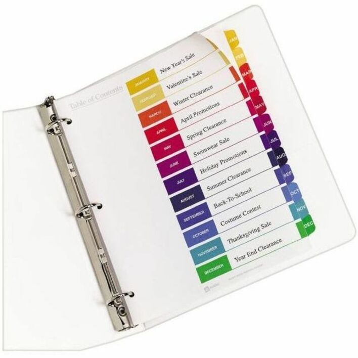 Avery Ready Index® Table of Contents Dividers 12 Tabs, for Laser and Inkjet Printers - 11141