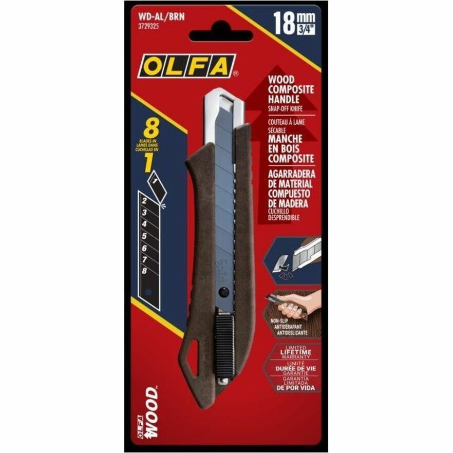 Olfa 18mm WD-AL Wood Composite Auto-Lock Utility Knife - 3729325