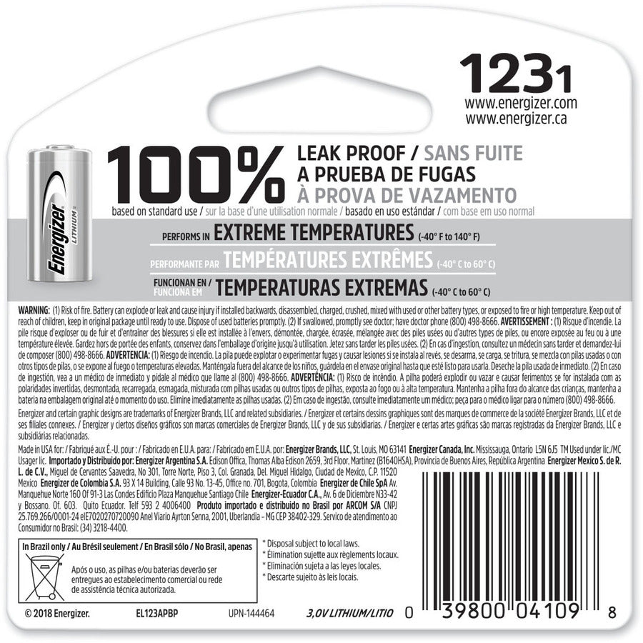 Energizer 123 Lithium Battery - EL123APBP