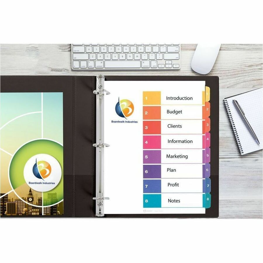 Avery Ready Index® Table of Contents Dividers 8 Tabs, for Laser and Inkjet Printers - 11133