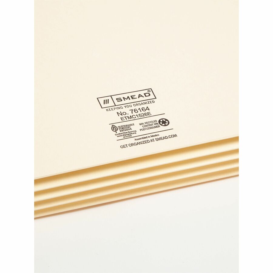 Smead Straight Tab Cut Legal Recycled File Pocket - 76164