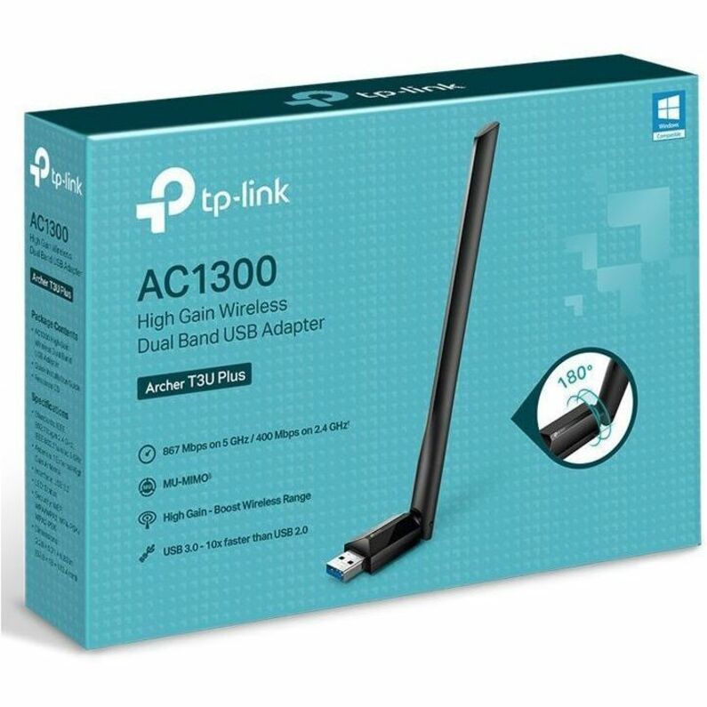 TP-Link Archer T3U Plus IEEE 802.11 a/b/g/n/ac Dual Band Wi-Fi Adapter for Router, Computer - 6595215