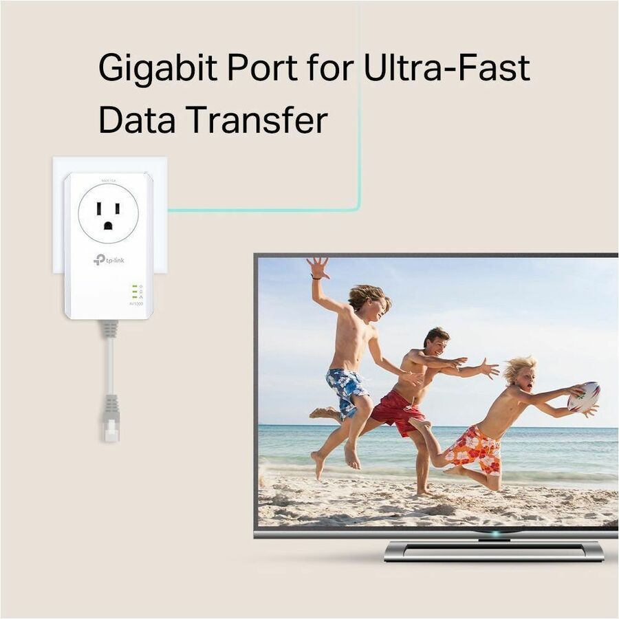 TP-Link AV1000 Gigabit Passthrough Powerline Starter Kit - 6667958