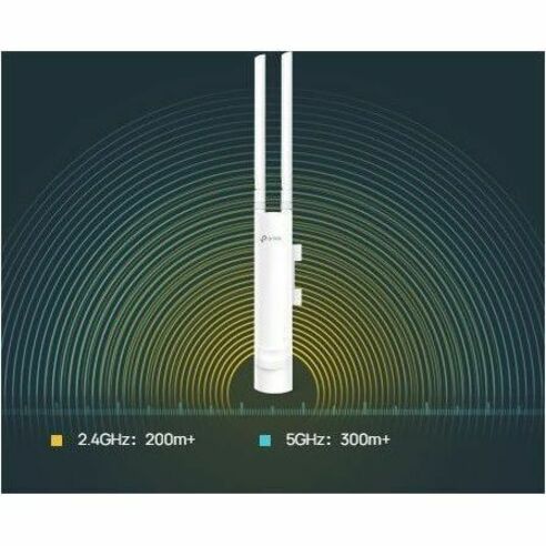 Omada EAP225-Outdoor Dual Band Wi-Fi 5 IEEE 802.11 a/b/g/n/ac 1.17 Gbit/s Wireless Access Point - Indoor/Outdoor - White - 6395422