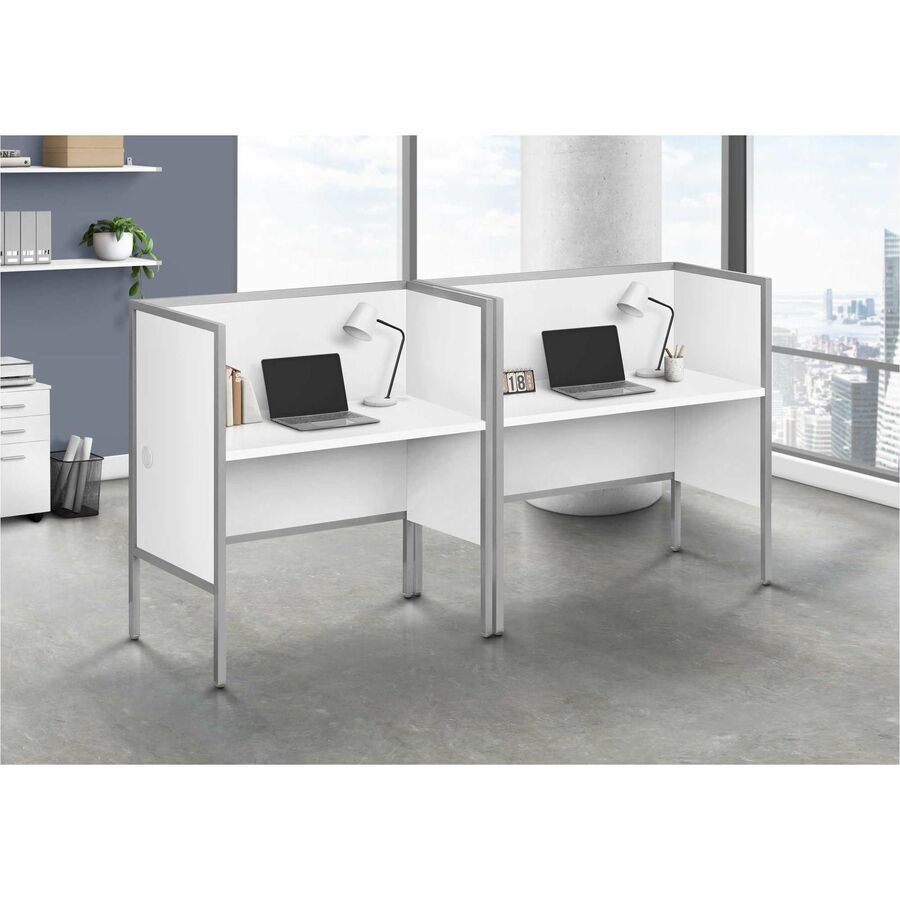 Monarch Specialties Office Cubicle - 48"L White/ Silver Commercial Grade Desk - I7729