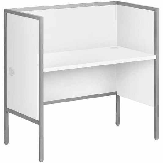 Monarch Specialties Office Cubicle - 48"L White/ Silver Commercial Grade Desk
