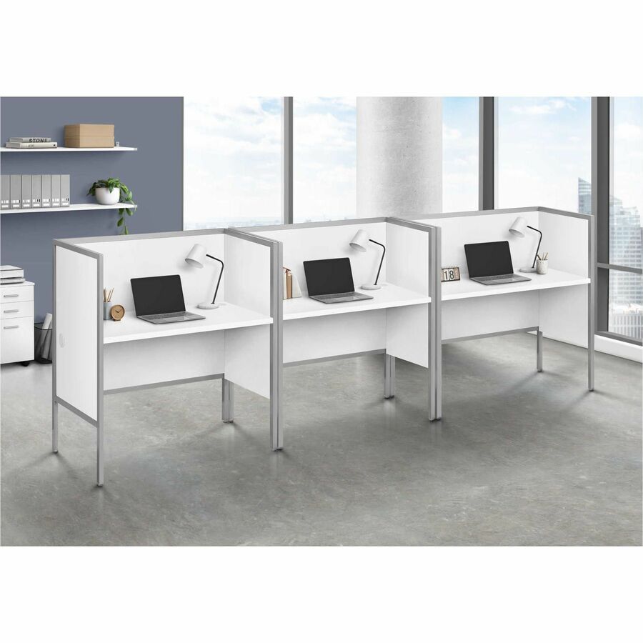 Monarch Specialties Office Cubicle - 48"L White/ Silver Commercial Grade Desk - I7729