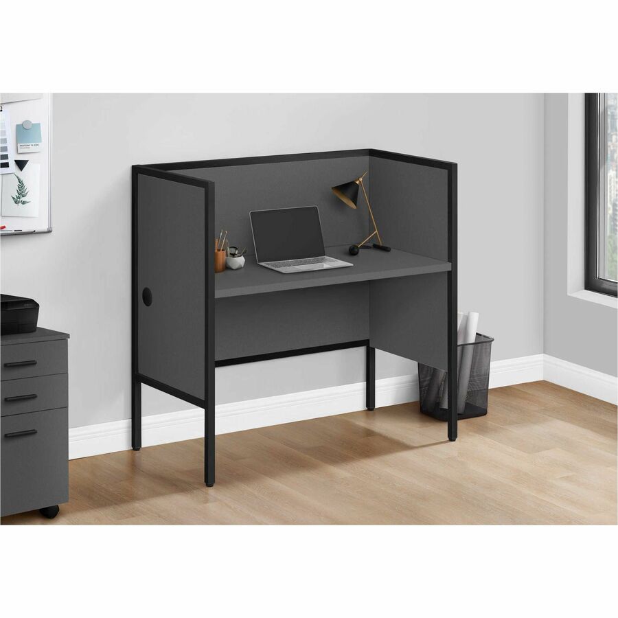 Monarch Specialties Office Cubicle - 48"L Grey/ Black Commercial Grade Desk - I7734