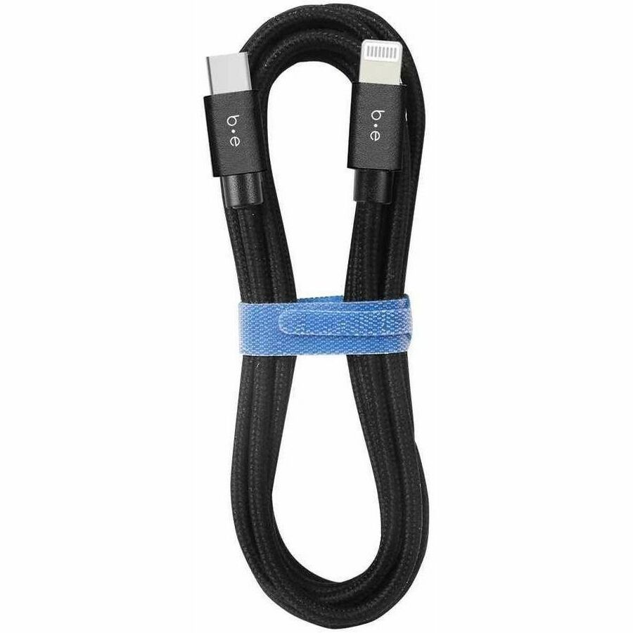 Blu Element BEC2CL10B Braided Charge/Sync USB-C to Lightning Cable 10ft Black - 107-1614