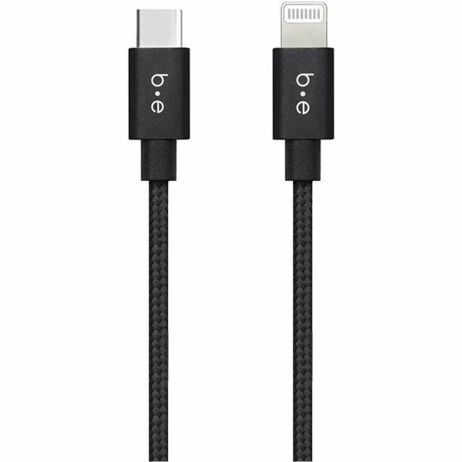 Blu Element BEC2CL10B Braided Charge/Sync USB-C to Lightning Cable 10ft Black - 107-1614