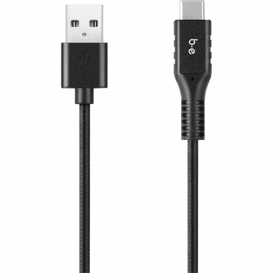 Blu Element B6TCBK Braided Charge/Sync USB-C to USB-A Cable 6ft Black - 107-1424