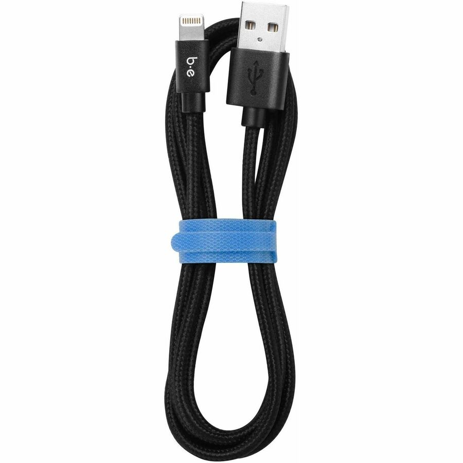 Blu Element B6MFIBK Braided Charge/Sync Lightning to USB-A Cable 6ft Black - 107-1419