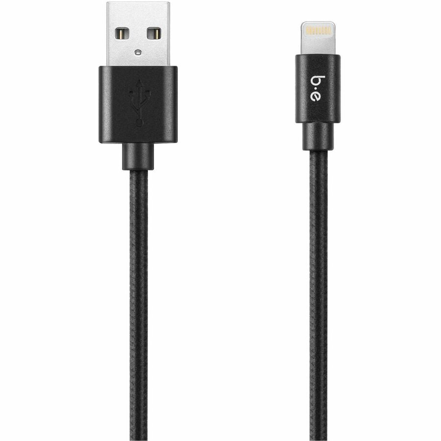 Blu Element B6MFIBK Braided Charge/Sync Lightning to USB-A Cable 6ft Black - 107-1419