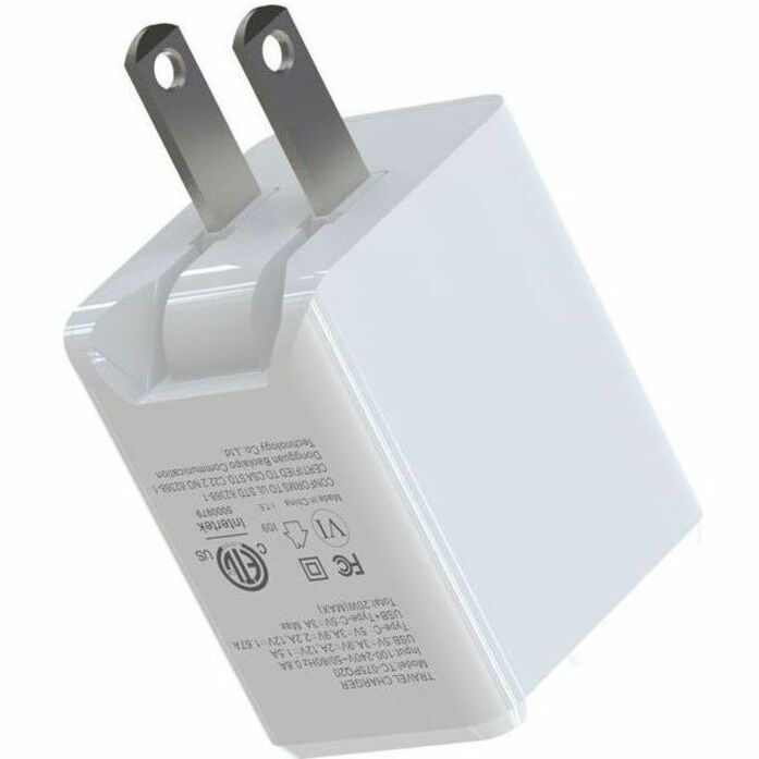 Blu Element BEWCA20WW Wall Charger Dual USB-C 20W PD and USB A White - 101-1469