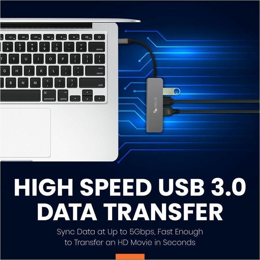 Helix USB-C to 4-Port USB-A Hub - 117-0578