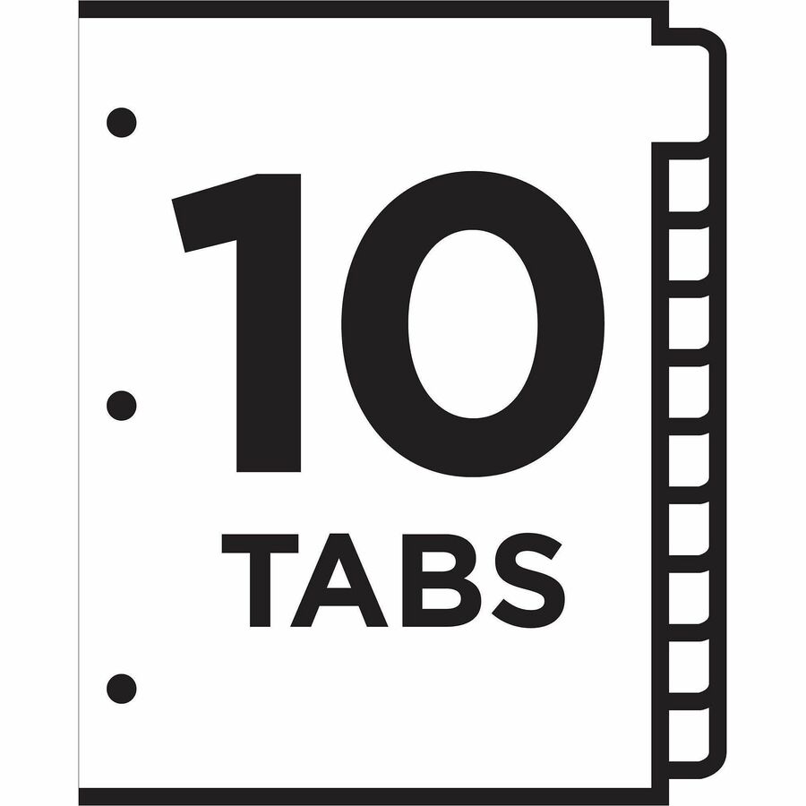 Avery® Ready Index® Table of Content Dividers for Laser and Inkjet Printers, 10 tabs, 1 set - 11135
