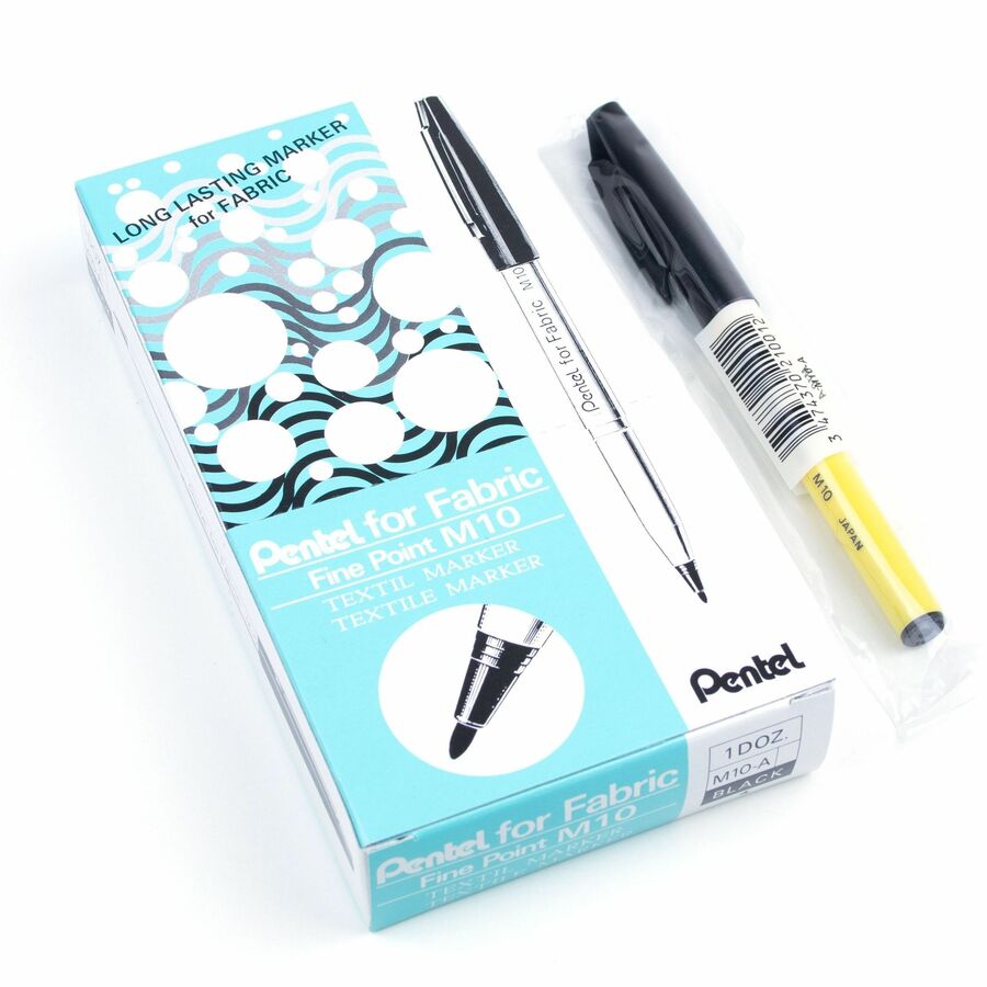 Pentel Permanent Fabric Marker (2.0mm), Black Ink - M10-A