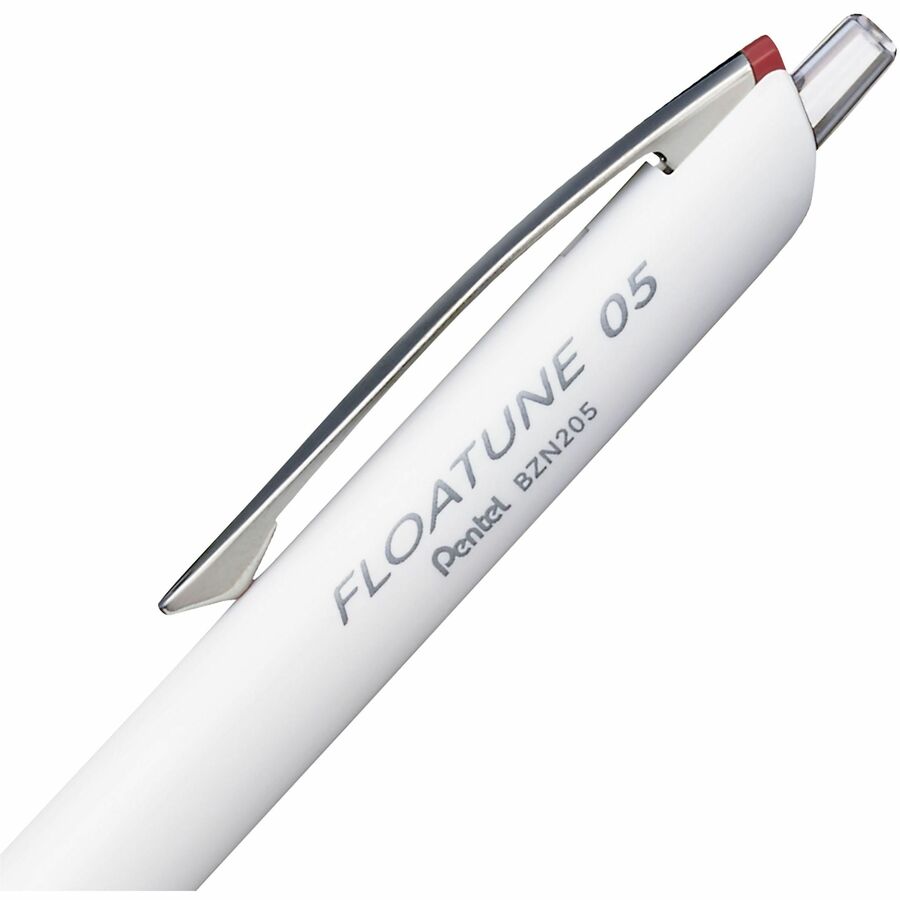 Pentel Floatune, Retractable Advanced Rollerball Pen, 0.5mm Tip, Red Ink - BZN205-B