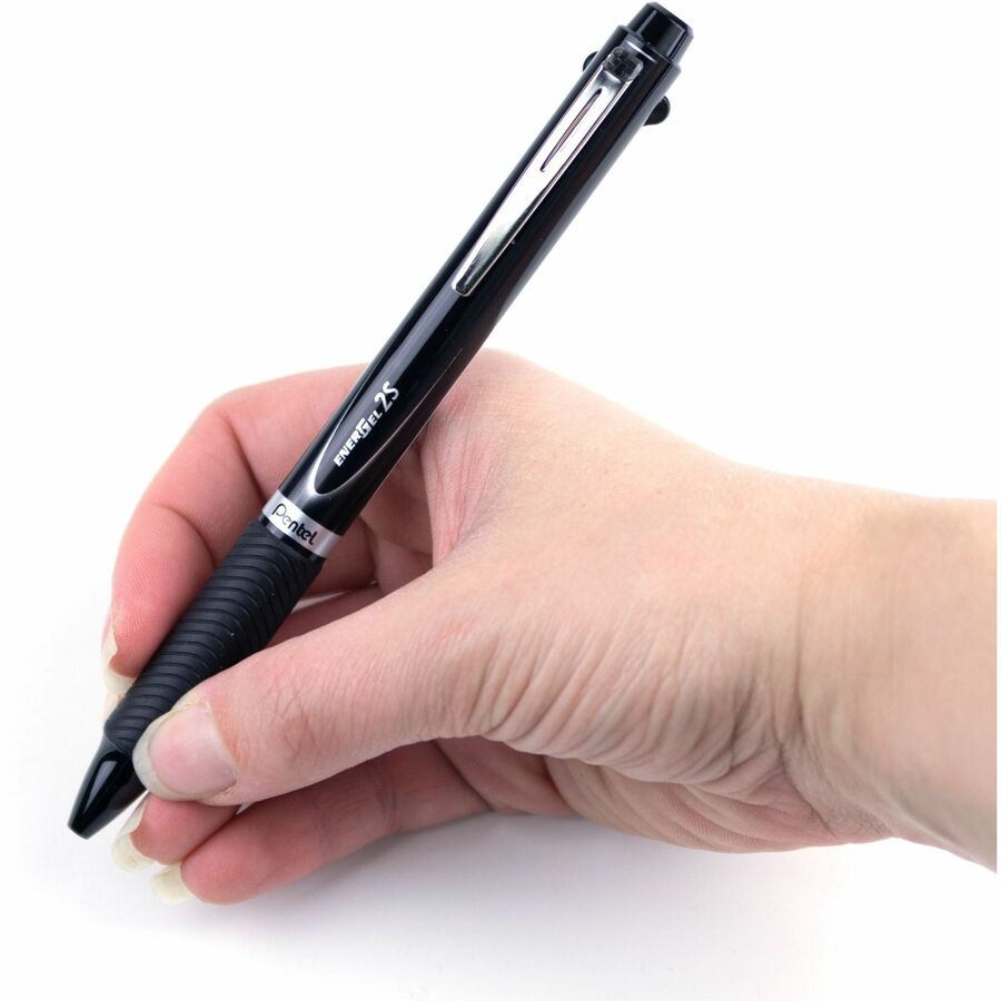 Pentel EnerGel 2S Multi-Function, 2-Ink + Pencil, (0.5mm), Black/Red Ink/0.5mm Pencil, Black Barrel - BLW355A