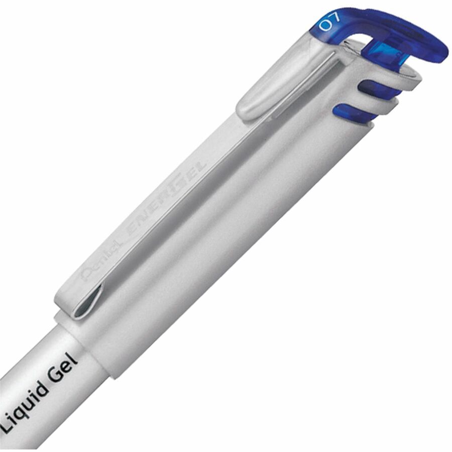 Pentel EnerGel Liquid Gel Pen, (0.7mm) Metal Tip, Capped, Blue Ink, 2PC Pack - BL17BP2-C