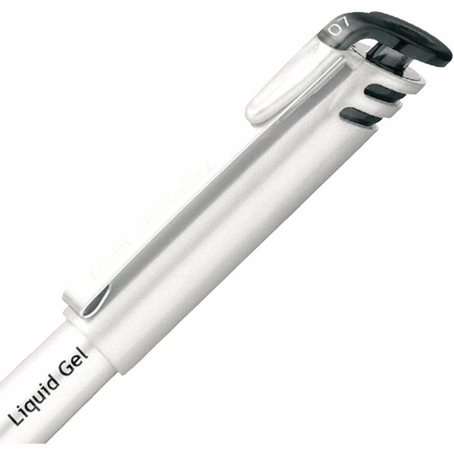 Pentel EnerGel Liquid Gel Pen, (0.7mm) Metal Tip, Capped, Black Ink, 2PC Pack - BL17BP2-A