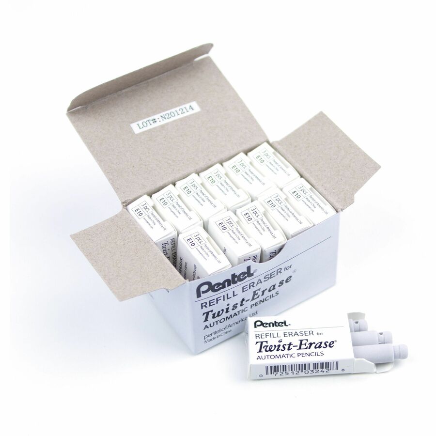 Refill Eraser For Pentel Twist-Erase Series Pencils 3pcs pack - E10
