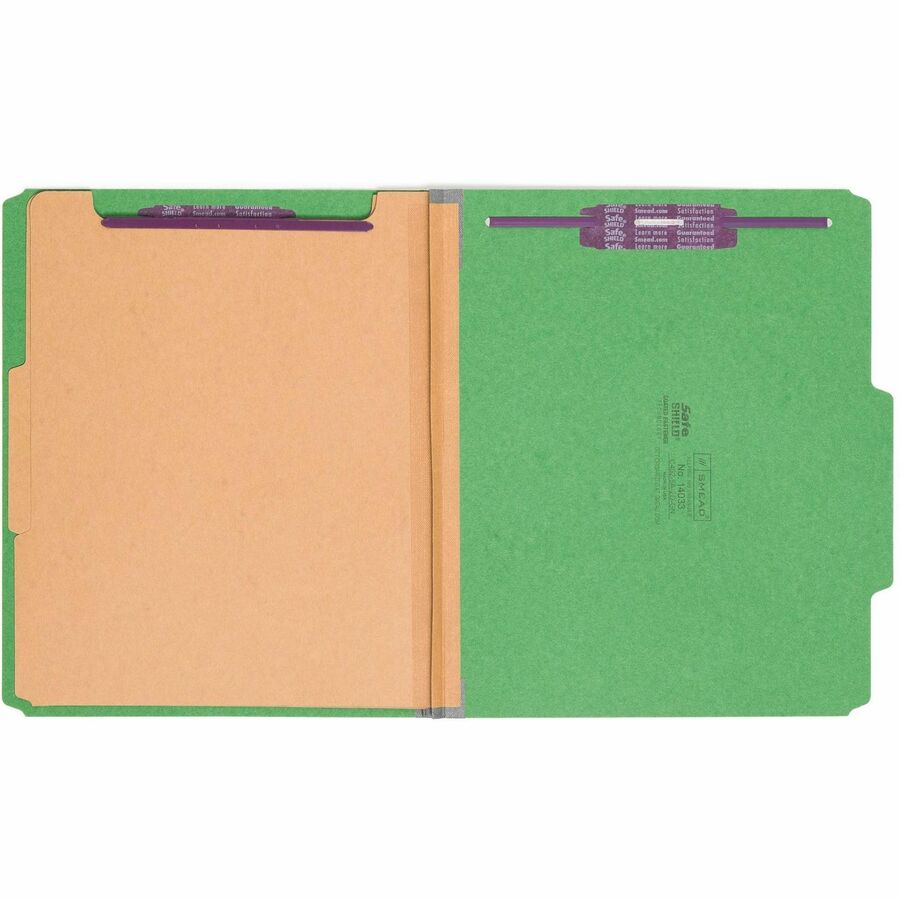 Smead SafeSHIELD 2/5 Tab Cut Letter Recycled Classification Folder - 14033-NVXC