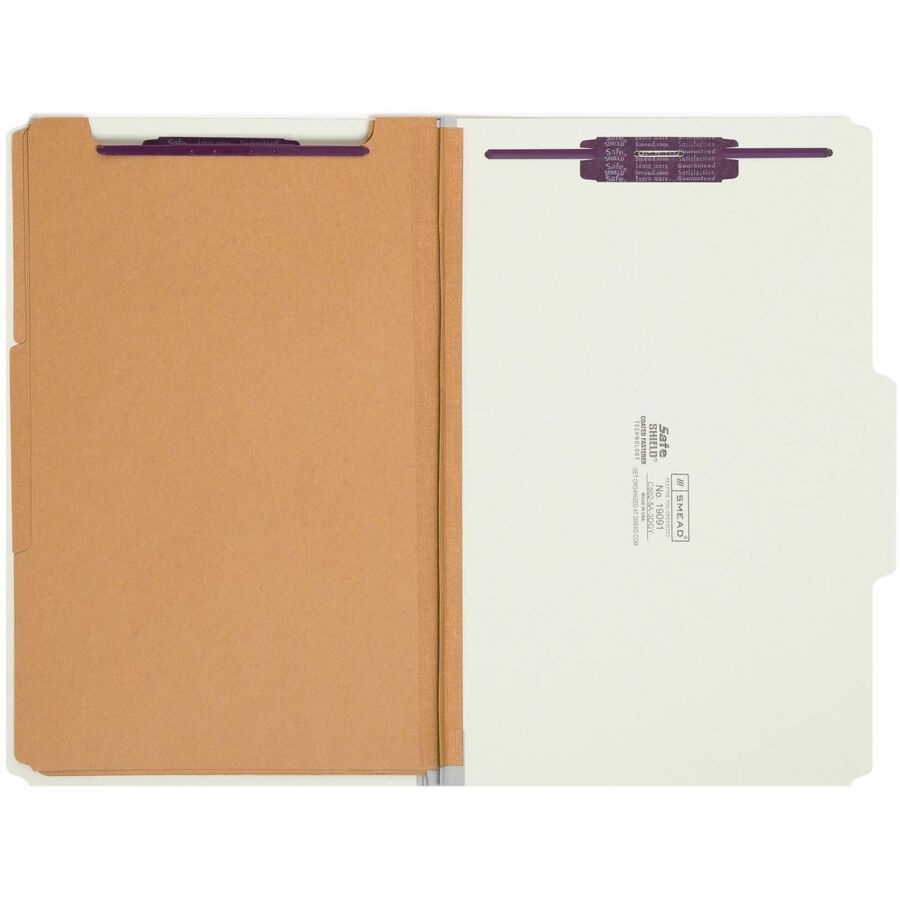 Smead SafeSHIELD 2/5 Tab Cut Legal Recycled Classification Folder - 19091-NVXC