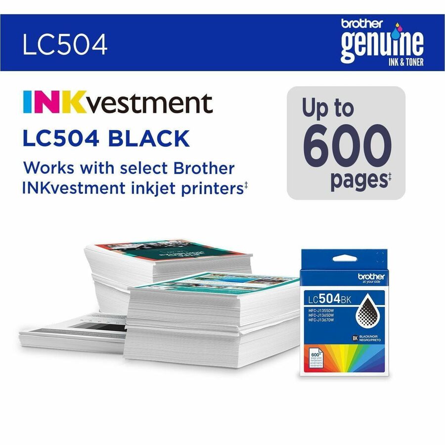 Brother Original Standard Yield Inkjet Ink Cartridge - Black - 1 Each - LC504BKS